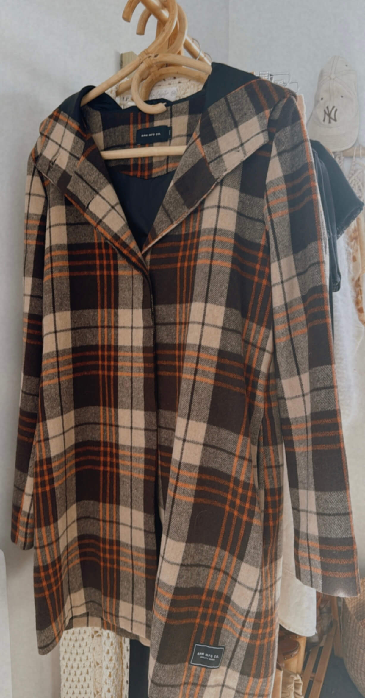 RPM // Checked Woollen Duffel Coat // Size 8