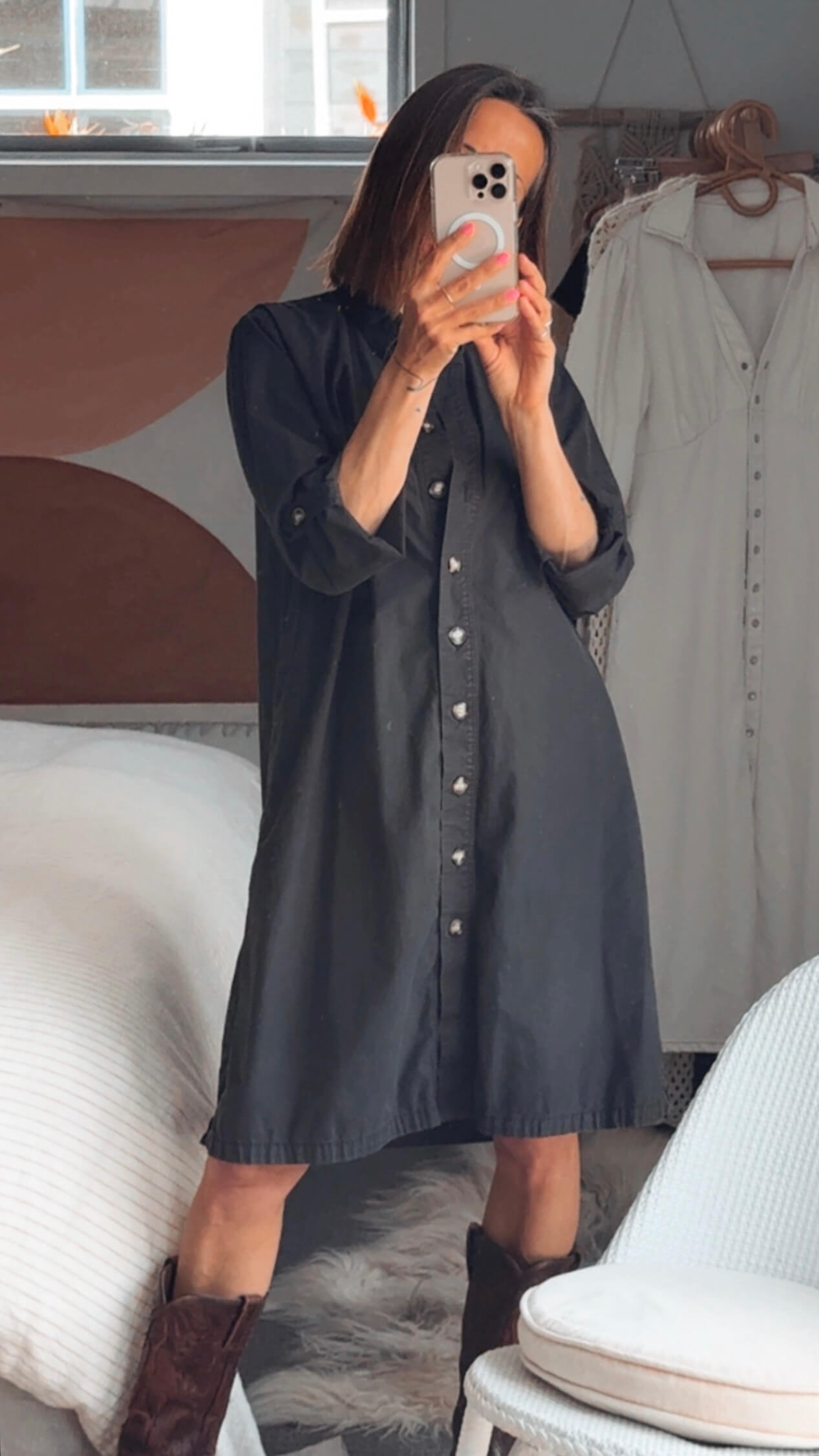 TRENERY // Shirt Dress // Black // Size 12