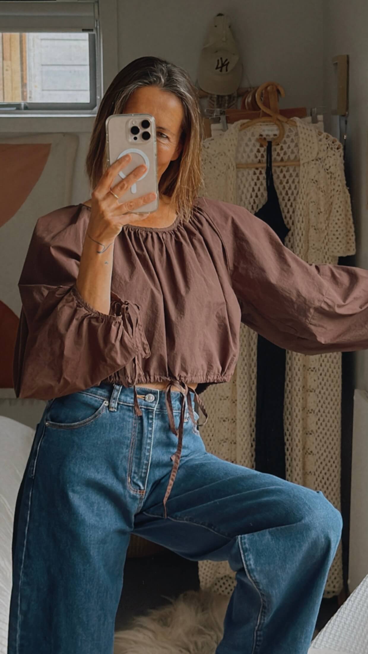 IDAĒ // Balloon Blouse // Chocolate // Size 8