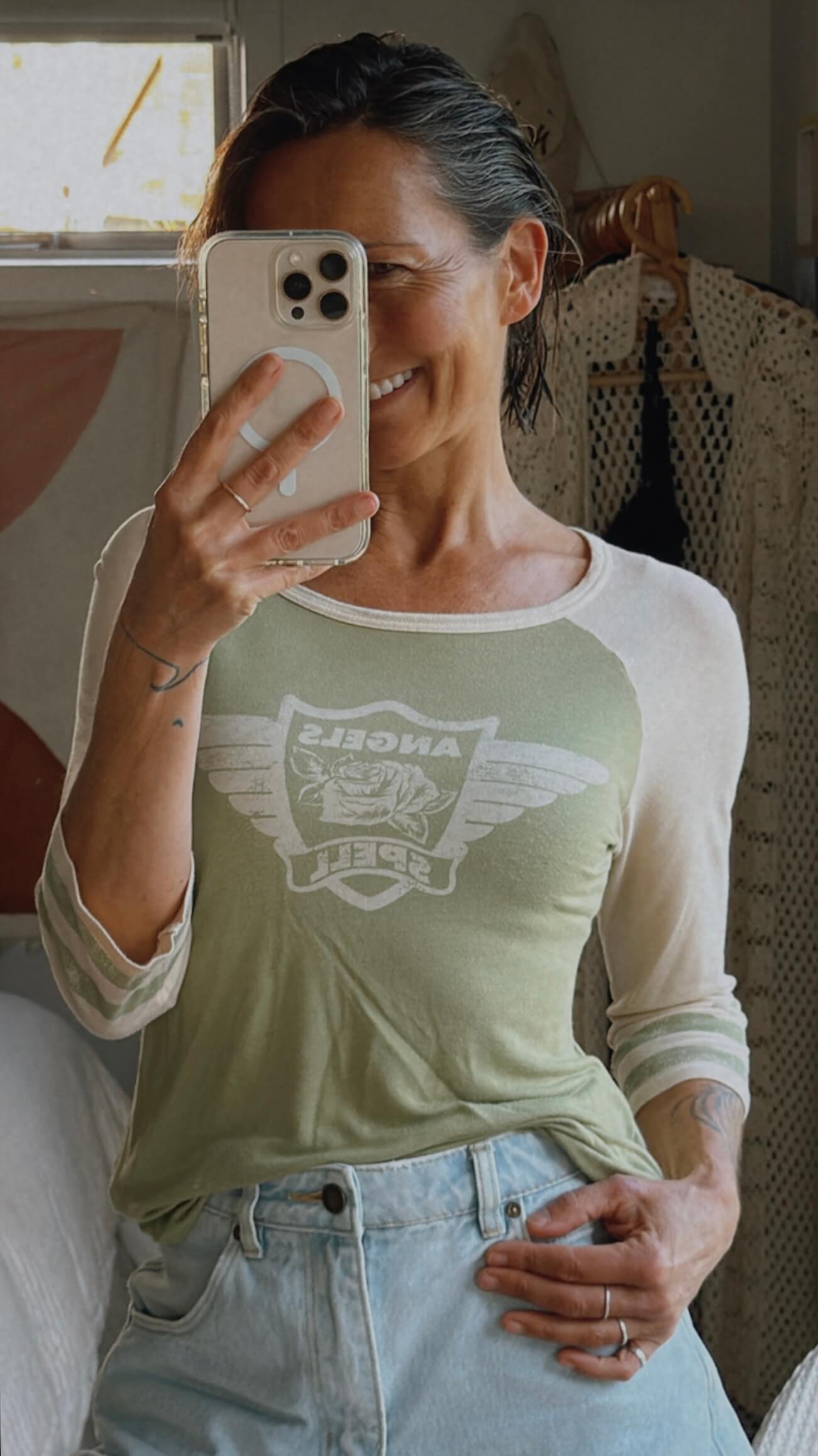 SPELL & THE GYPSY COLLECTIVE // Angels Raglan Tee // Small