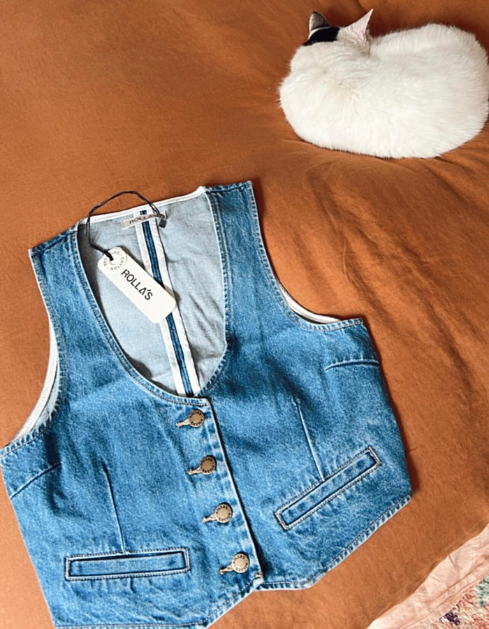 ROLLA'S // Dallas Vest // Chloe Recycled // Mid-Vintage Blue