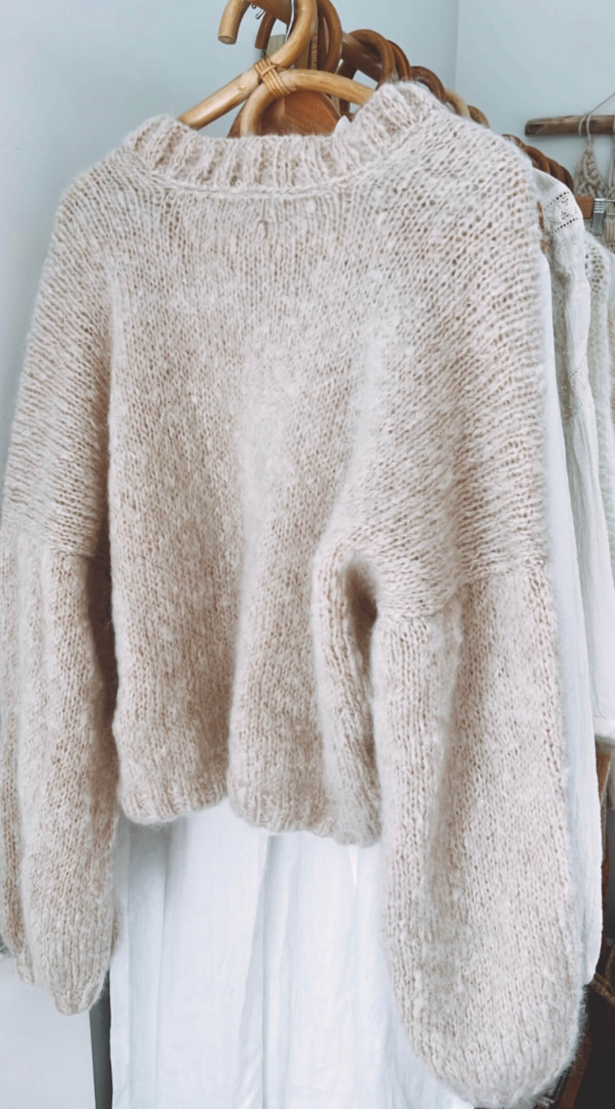 WORN + WILDER // The Cropped Cardi // Buff Mohair // Free Size