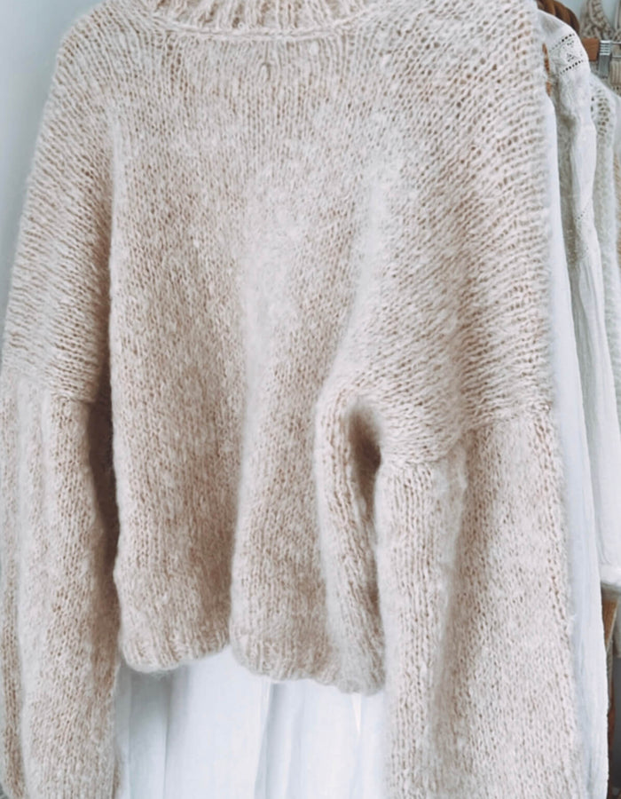 WORN + WILDER // The Cropped Cardi // Buff Mohair // Free Size