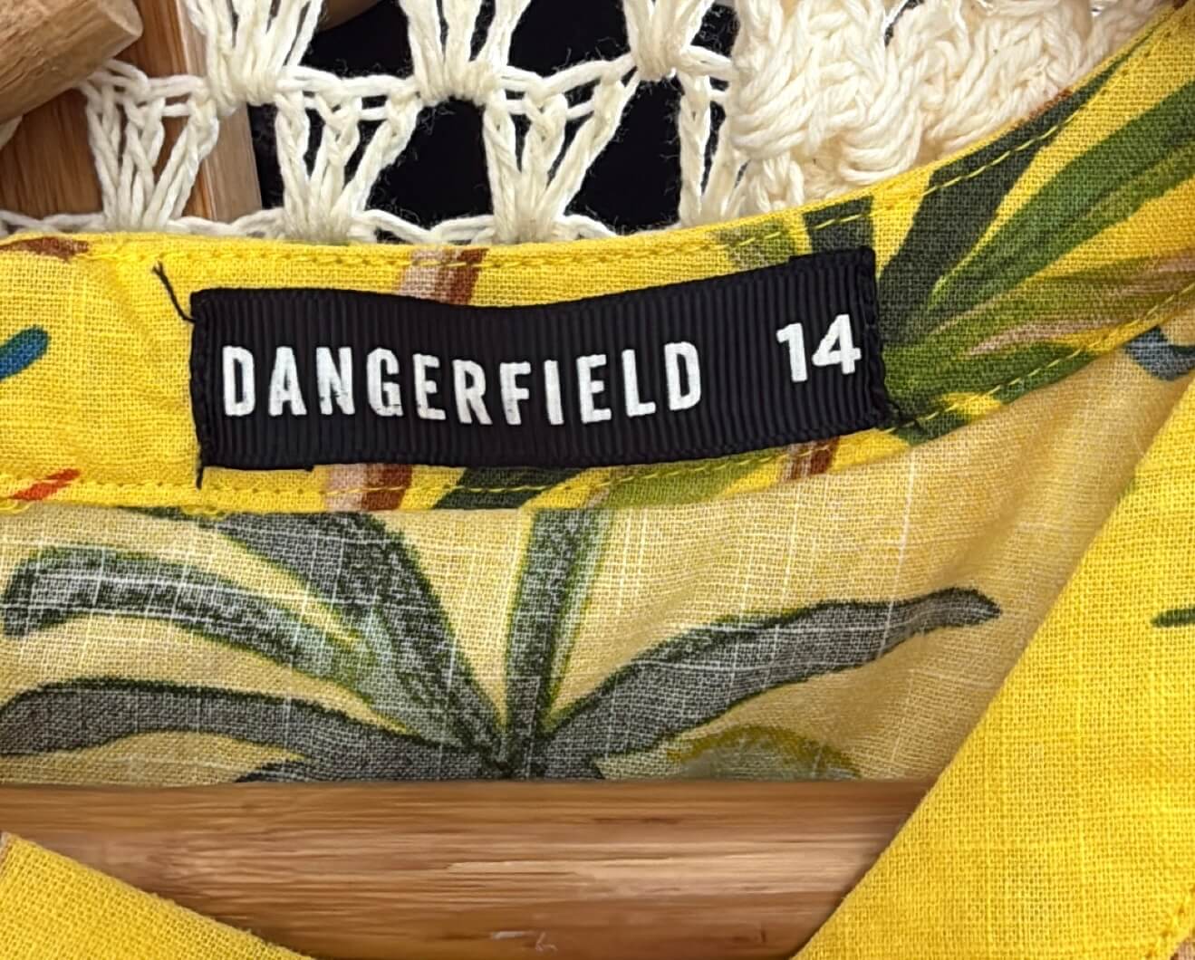 DANGERFIELD // Palm Desert Print Dress // Yellow // Size 14
