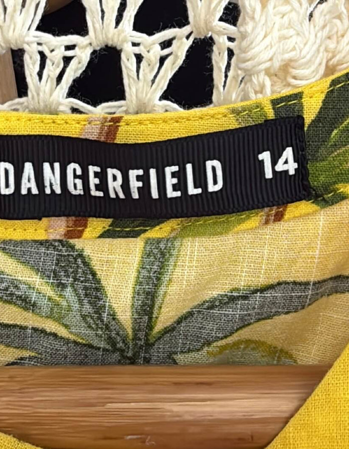 DANGERFIELD // Palm Desert Print Dress // Yellow // Size 14