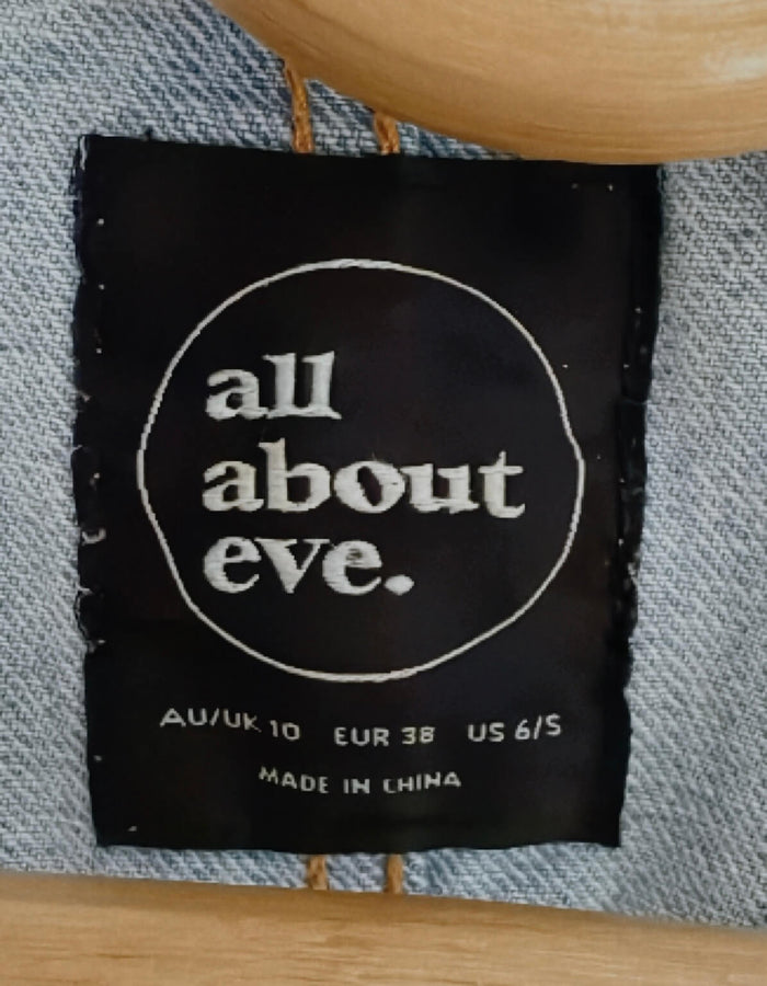 ALL ABOUT EVE // Denim Pinafore Dress // Size 10