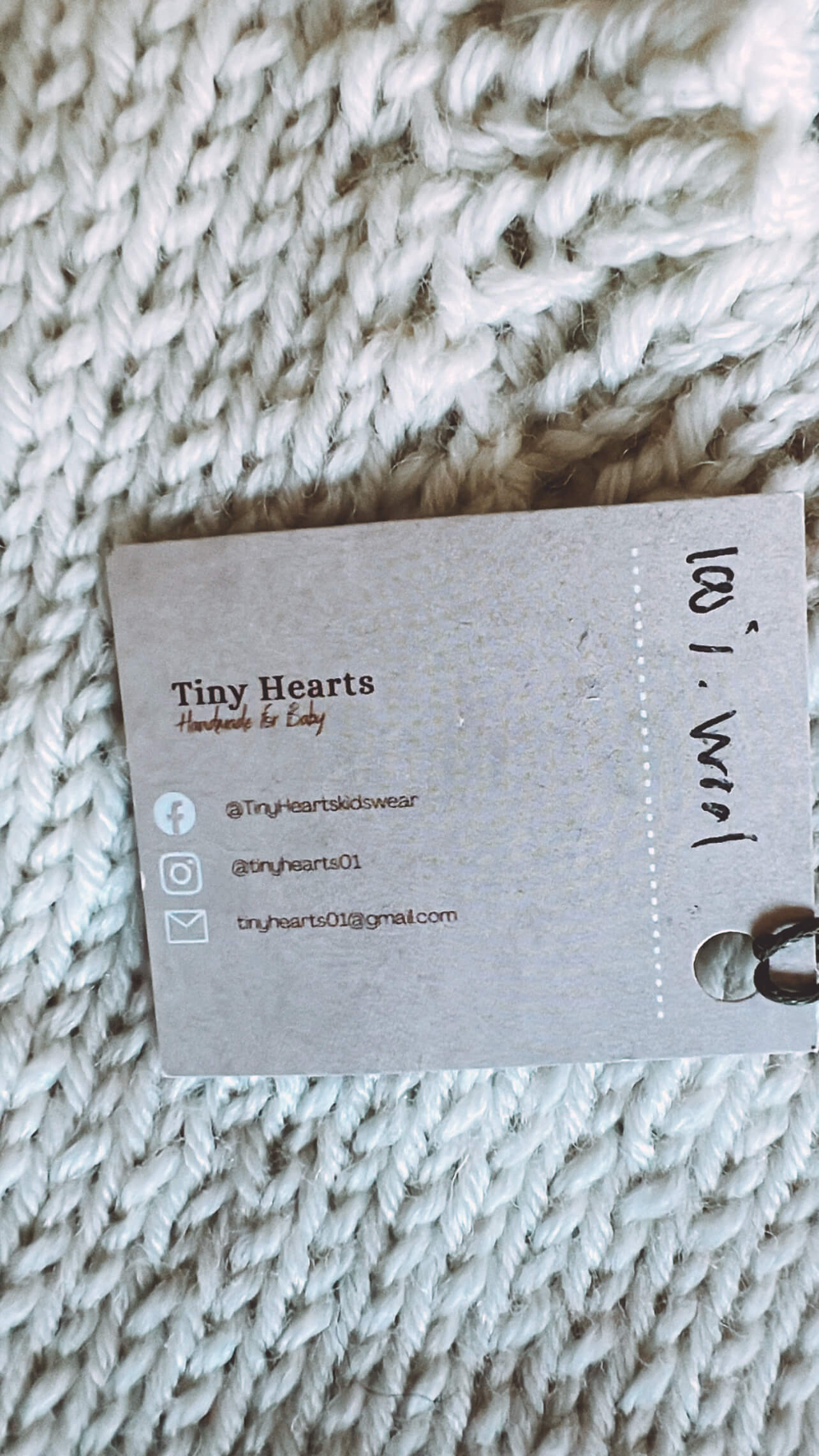 TINY HEARTS // Bobble Sleeve Crew // Cream Wool