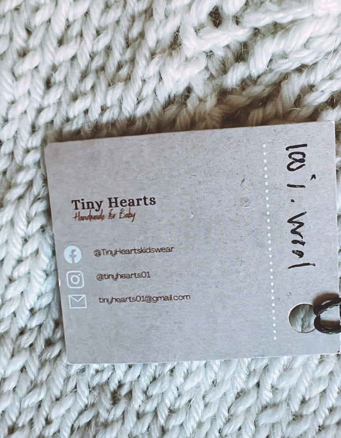 TINY HEARTS // Bobble Sleeve Crew // Cream Wool