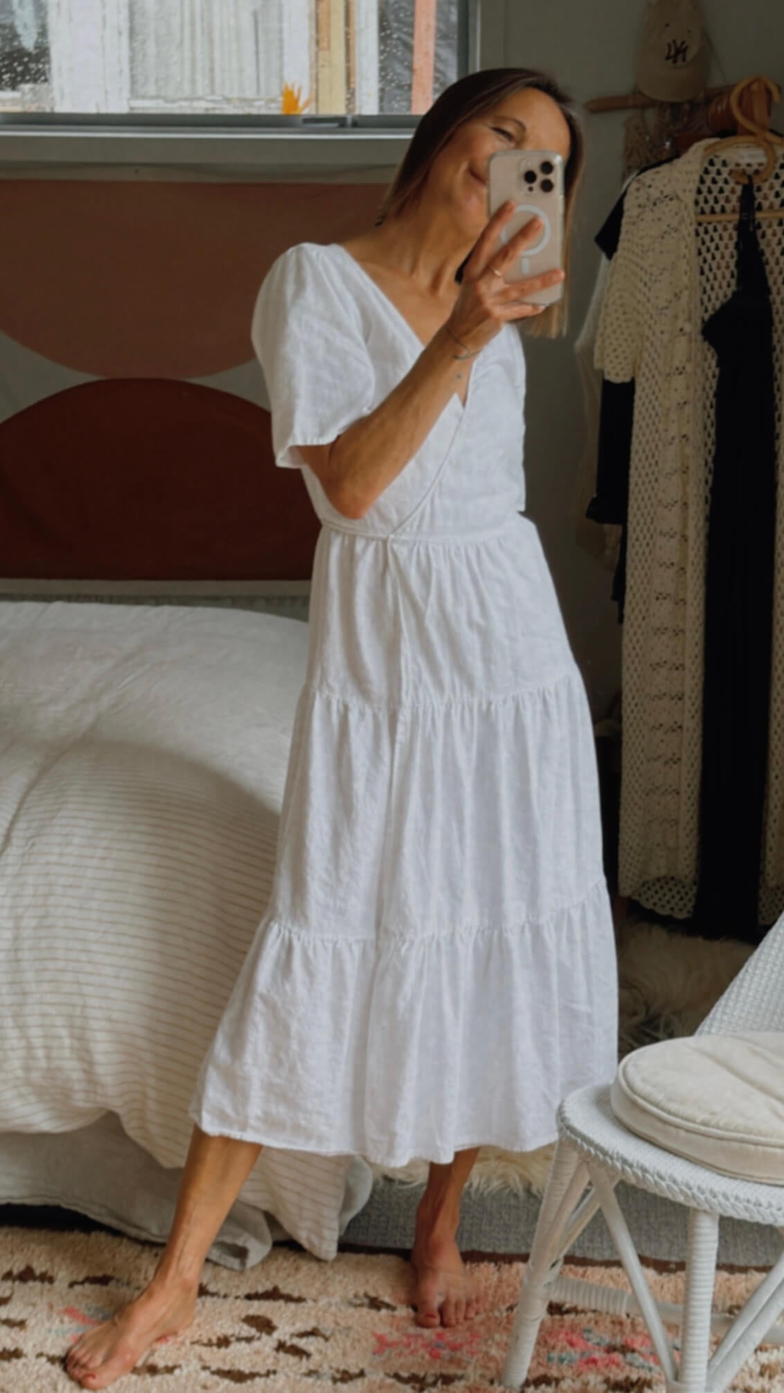 GLASSONS // Wrap Dress // White Cotton // Size 8