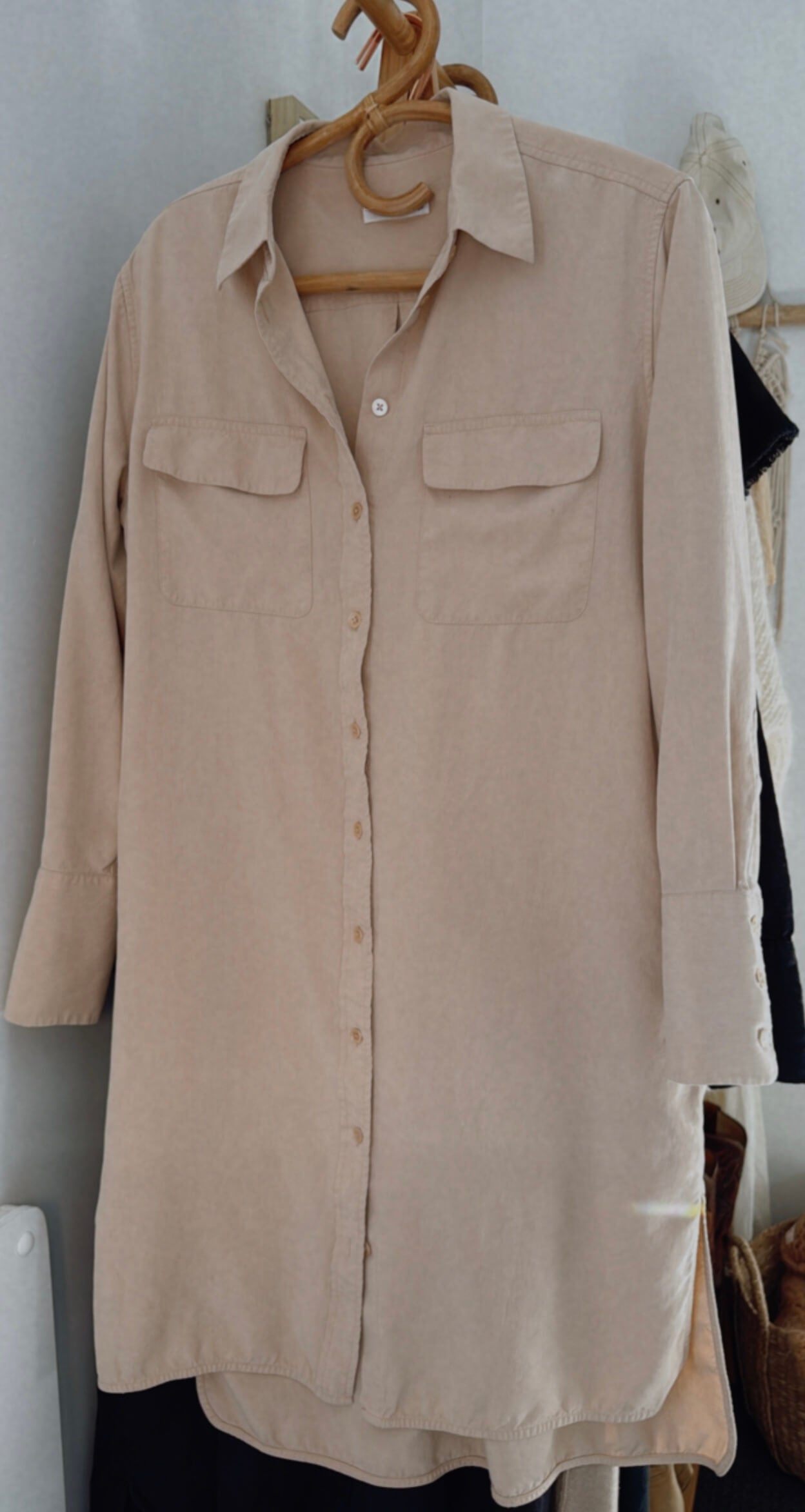 EQUIPMENT // Silk Shirt Dress // Blush // Small