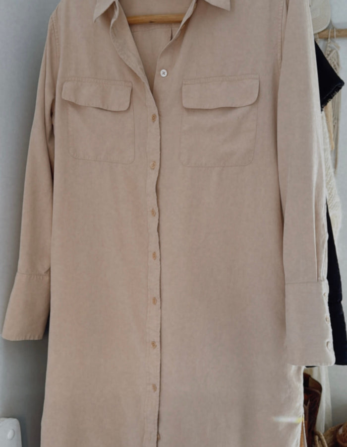 EQUIPMENT // Silk Shirt Dress // Blush // Small