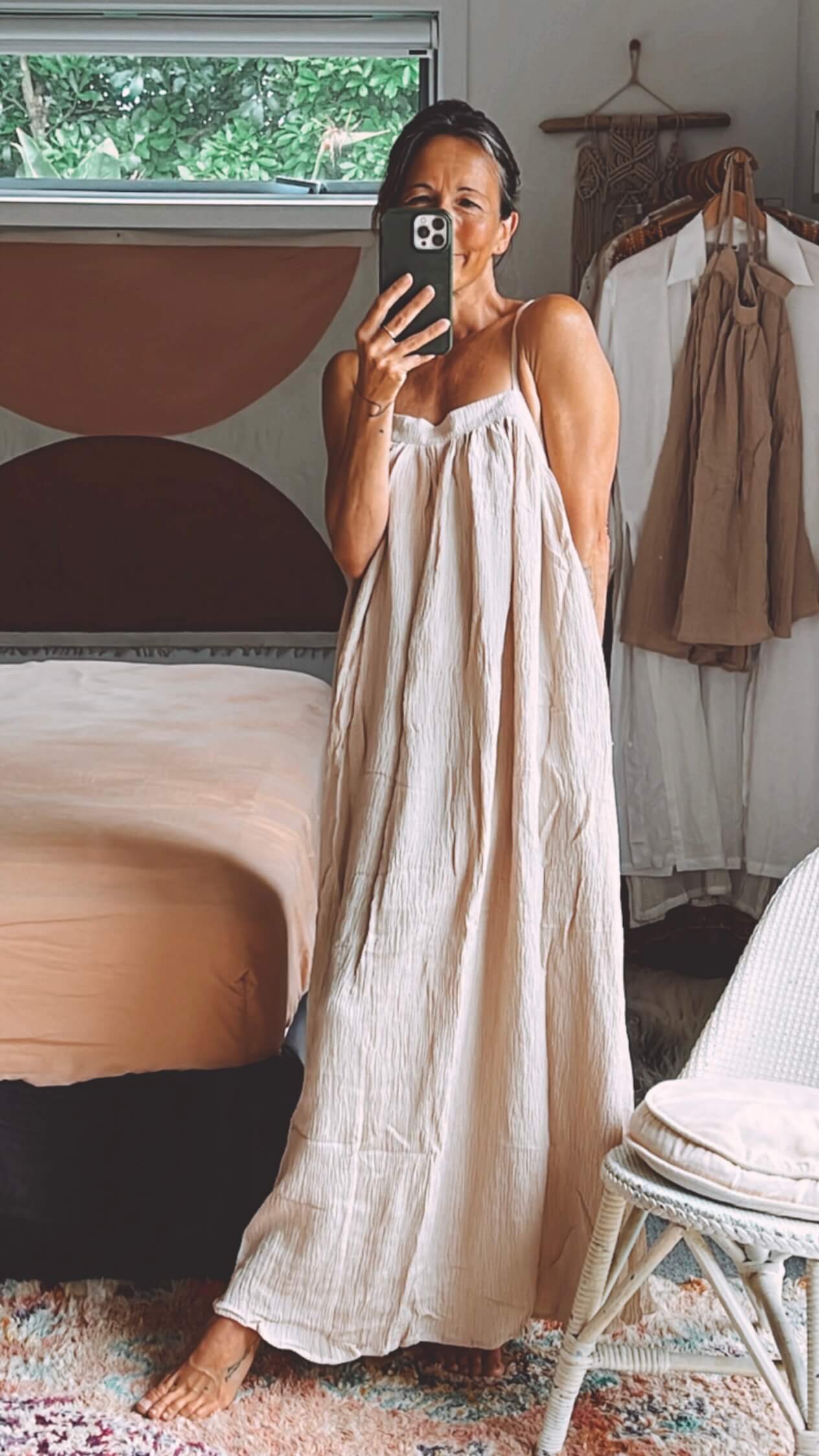 TANAH FOLK // Bay Maxi Dress // Oyster // S/M