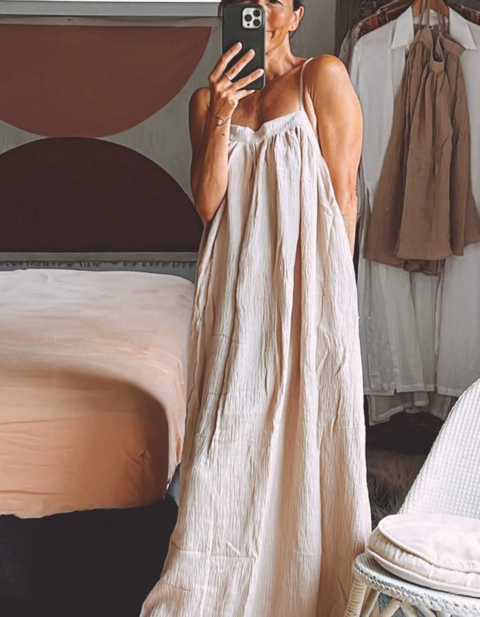 TANAH FOLK // Bay Maxi Dress // Oyster // S/M