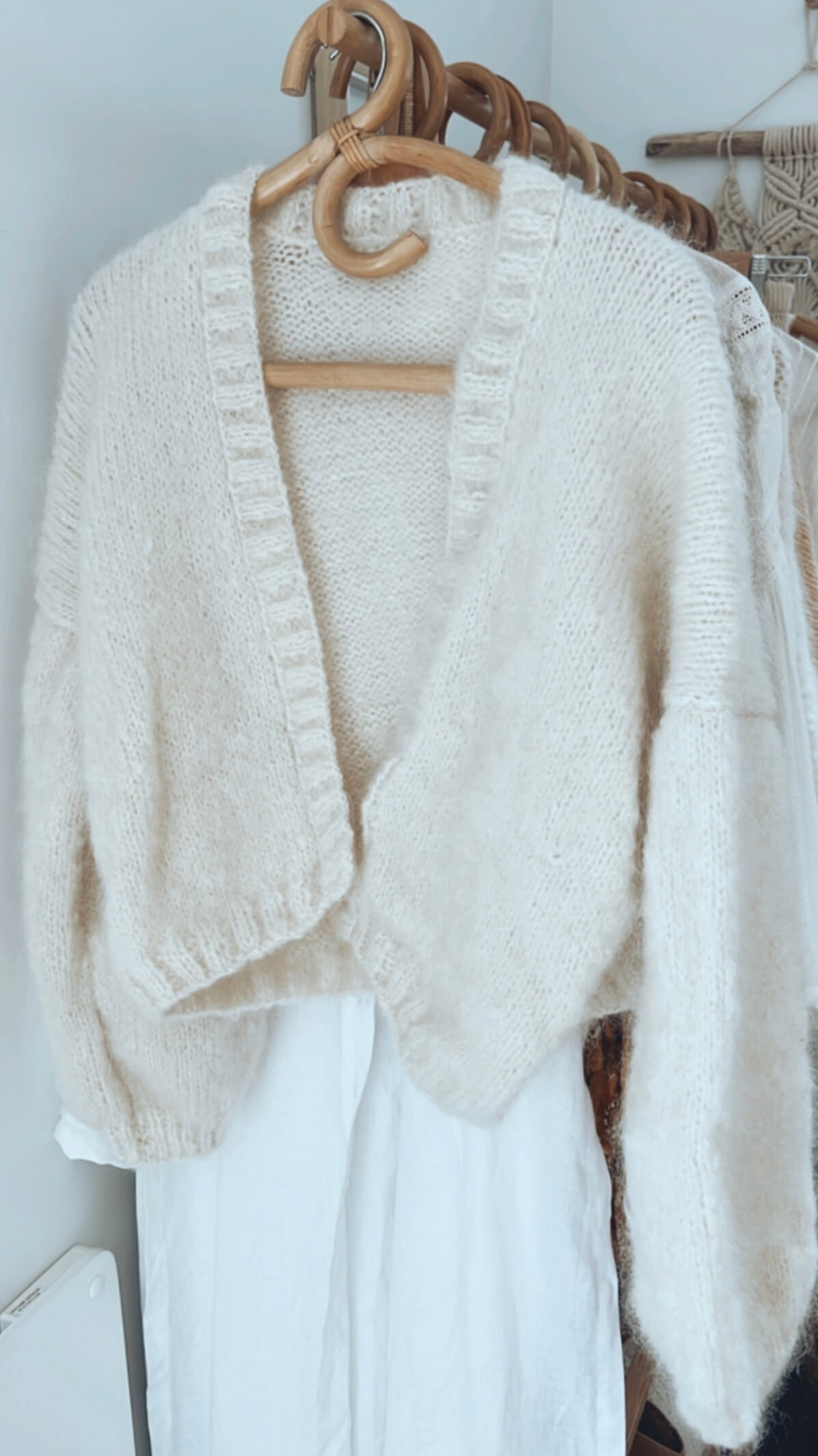 WORN + WILDER // The Cropped Cardi // Cream Mohair // Free Size