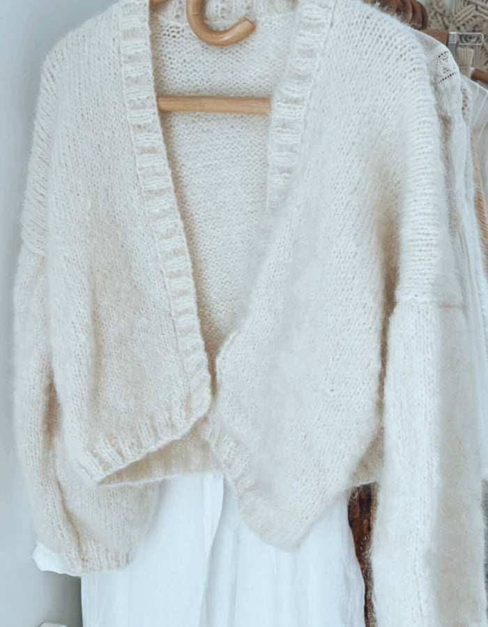 WORN + WILDER // The Cropped Cardi // Cream Mohair // Free Size