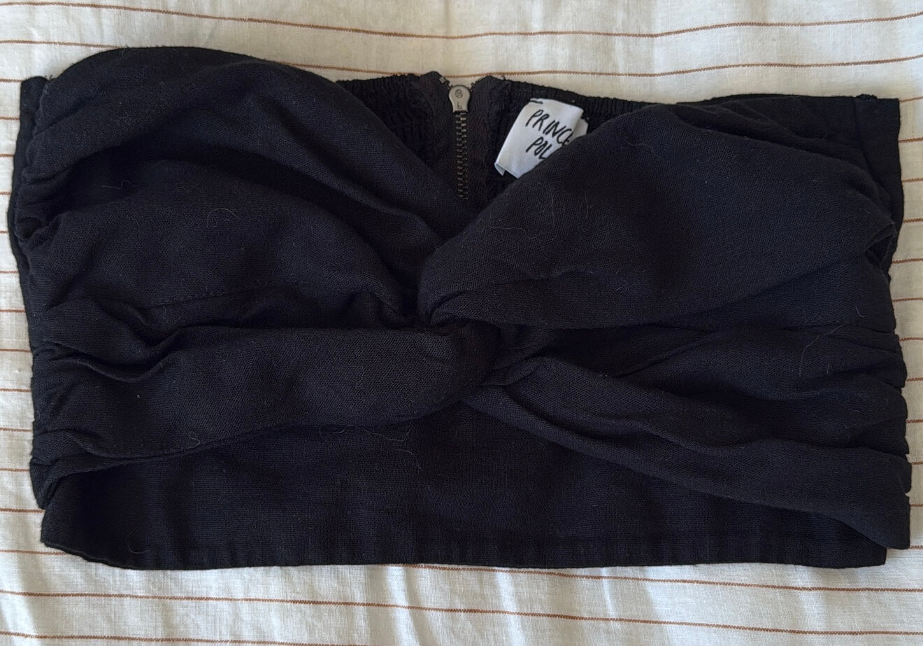 PRINCESS POLLY // Black Linen Bandeau // Size 8