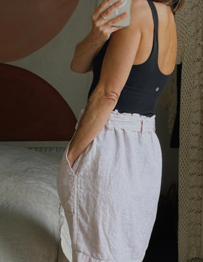 MAX // Linen Midi Skirt // Pale Pink // Size 8