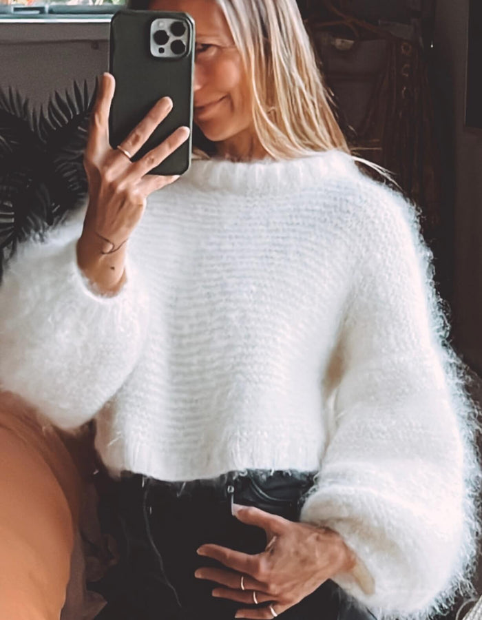 WORN + WILDER // The Cropped Crew II // Cream Mohair