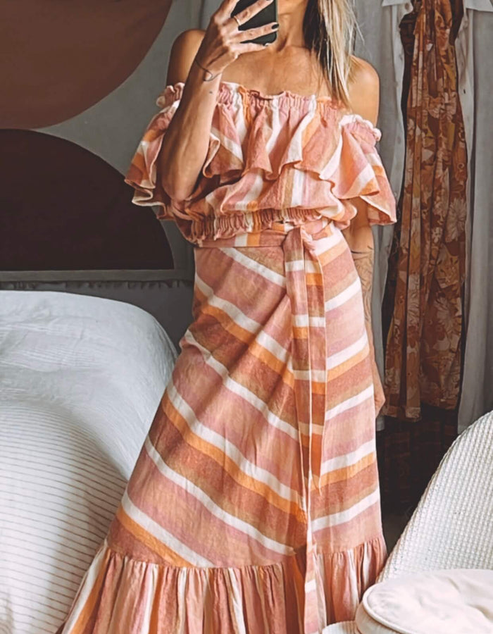 SPELL & THE GYPSY COLLECTIVE // Carnival Wrap Skirt // Sherbert Stripe // Medium