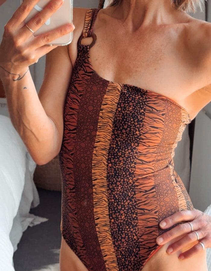 HOUSE OF HARLOW // 1960 // One Piece Swimsuit // Jungle Animal Print // XS