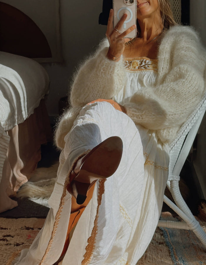 WORN + WILDER // Be Wilder // Mohair Cardi // Cream