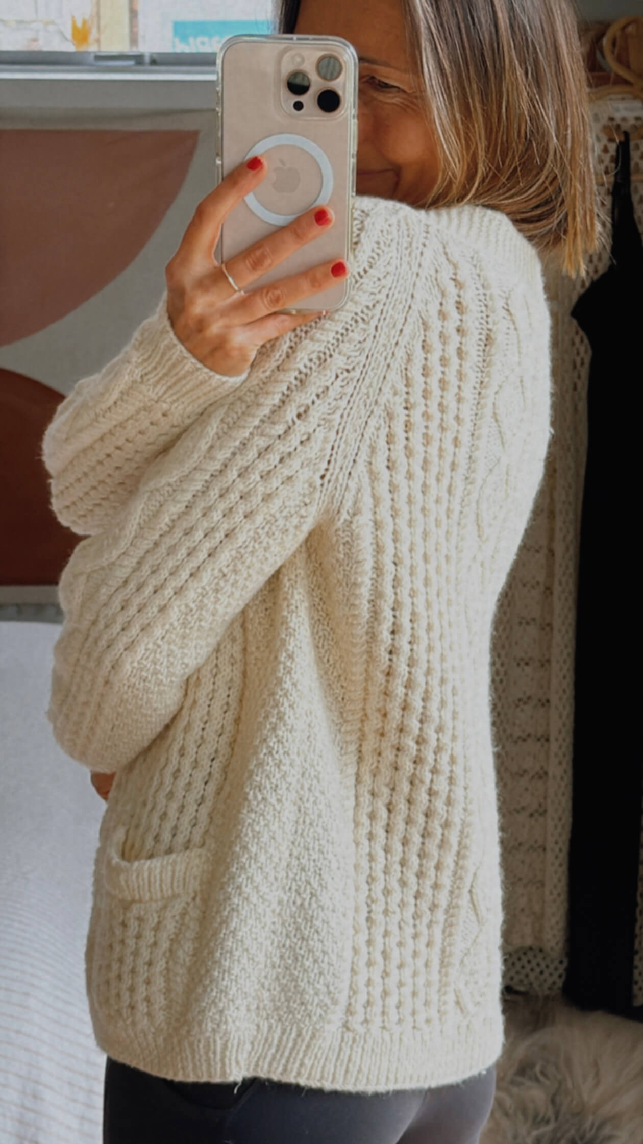 Hand-knitted Arran Cardi // S/M