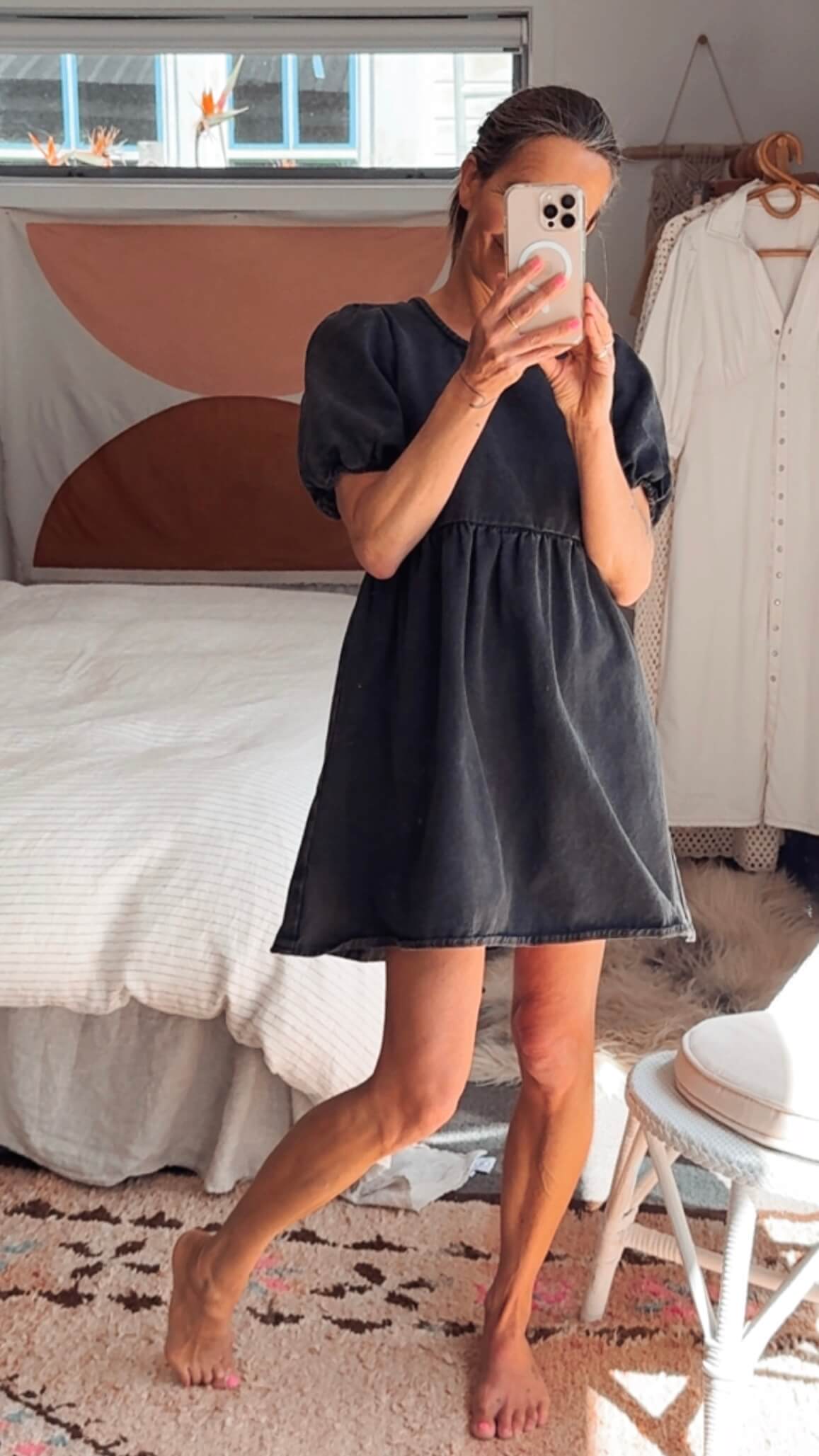COTTON ON // Black Denim Mini Dress // S/M