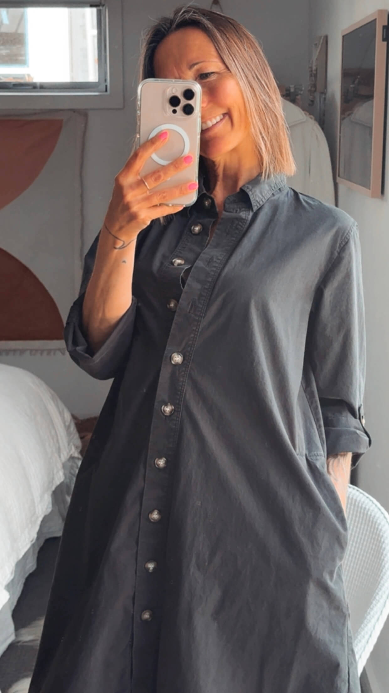 TRENERY // Shirt Dress // Black // Size 12