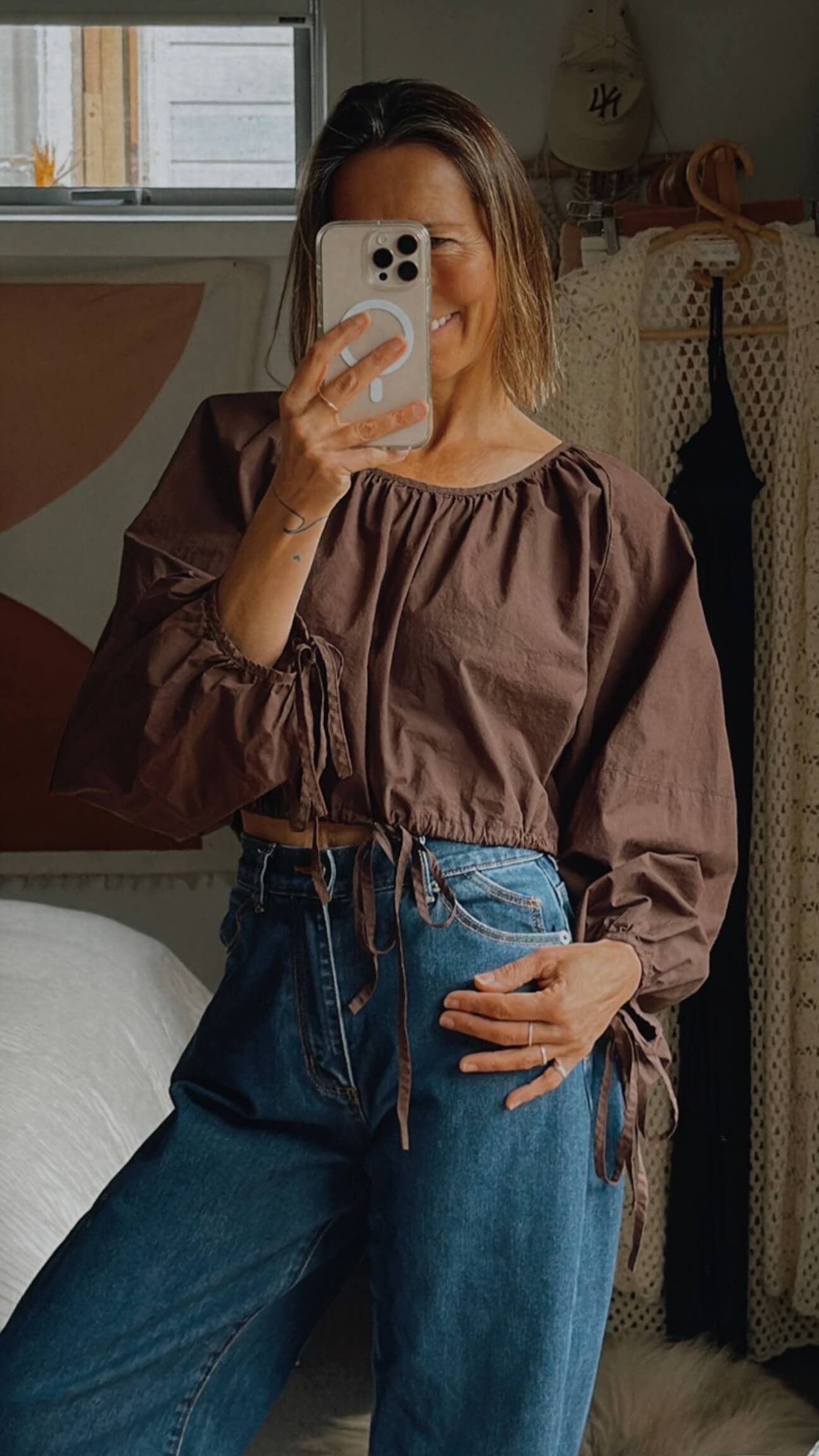 IDAĒ // Balloon Blouse // Chocolate // Size 8