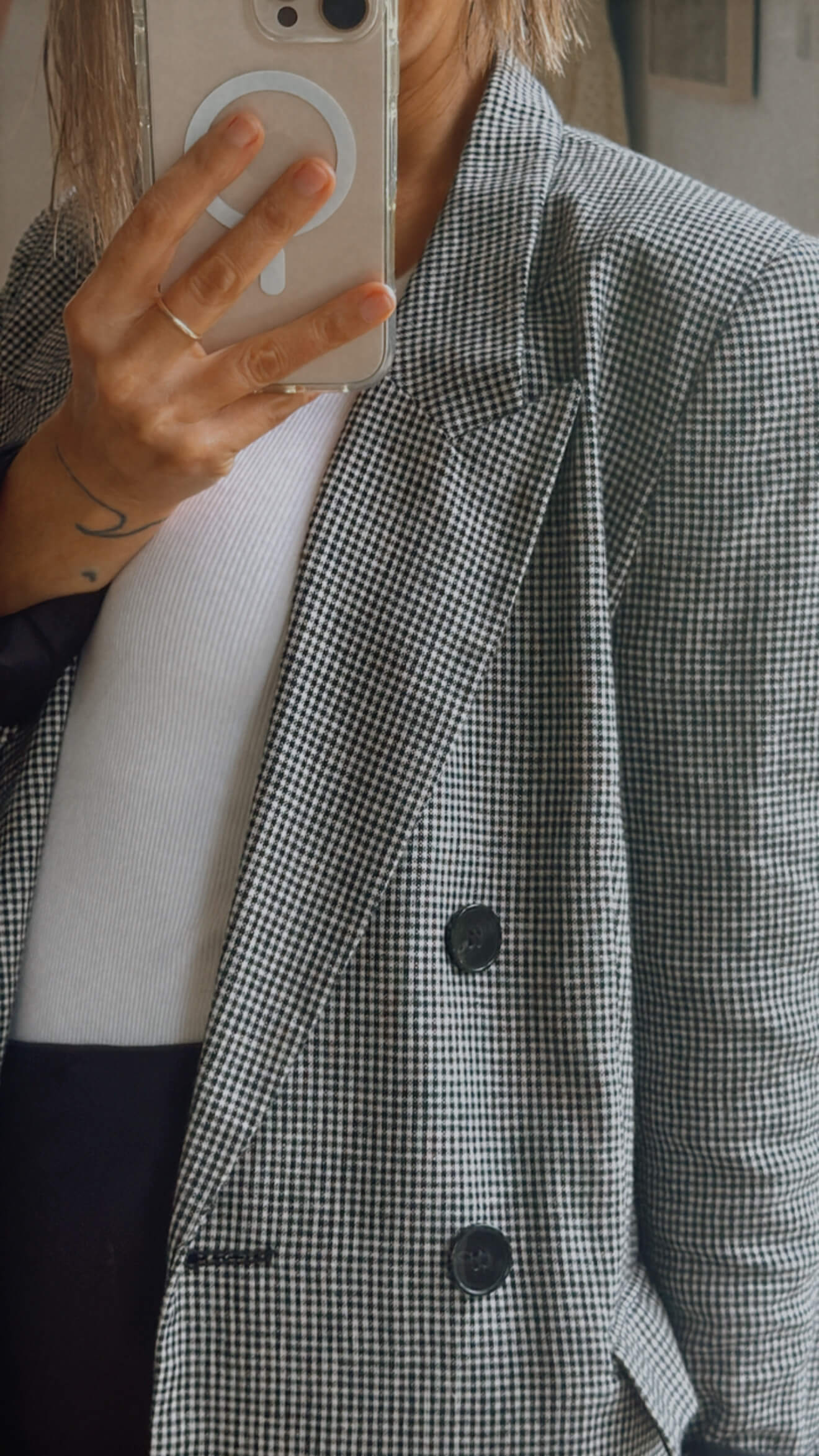 DECJUBA // Herringbone Blazer // Linen Blend // Size 10