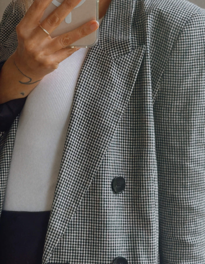 DECJUBA // Herringbone Blazer // Linen Blend // Size 10