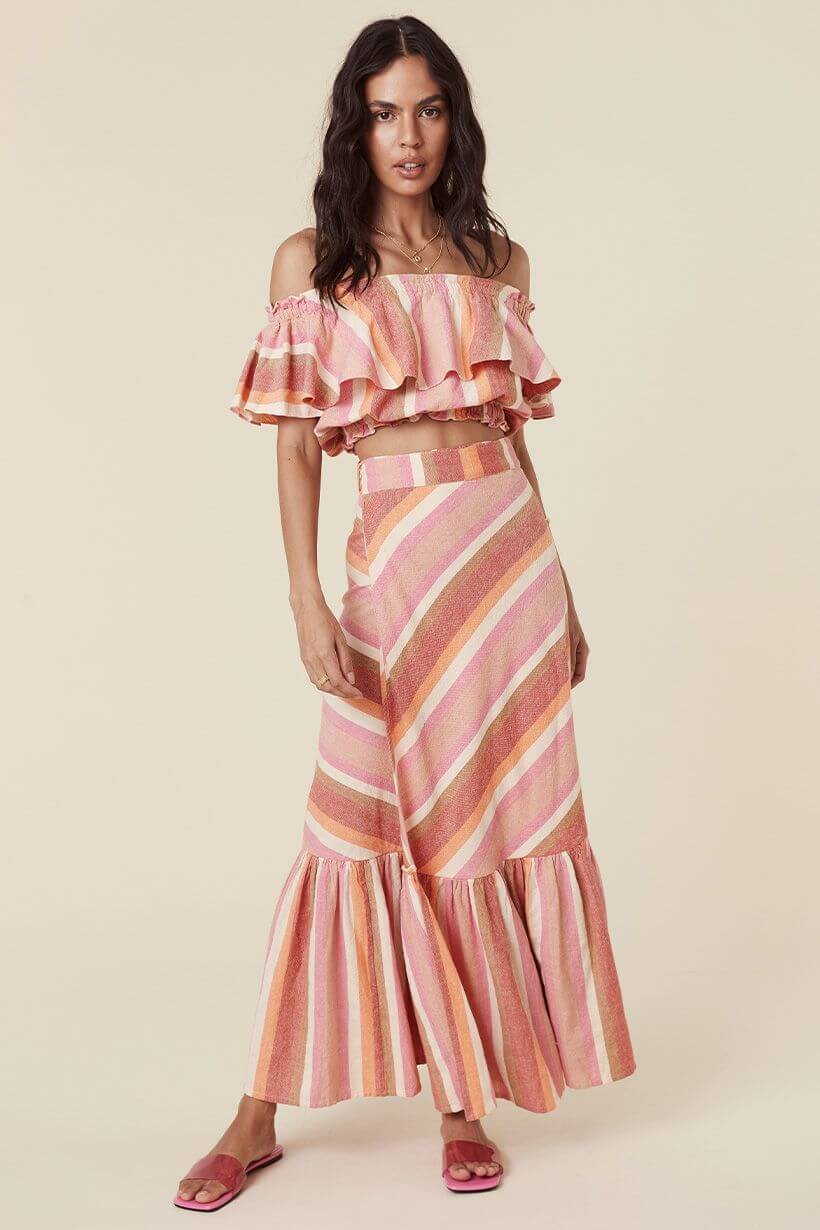 SPELL & THE GYPSY COLLECTIVE // Carnival Wrap Skirt // Sherbert Stripe // Medium