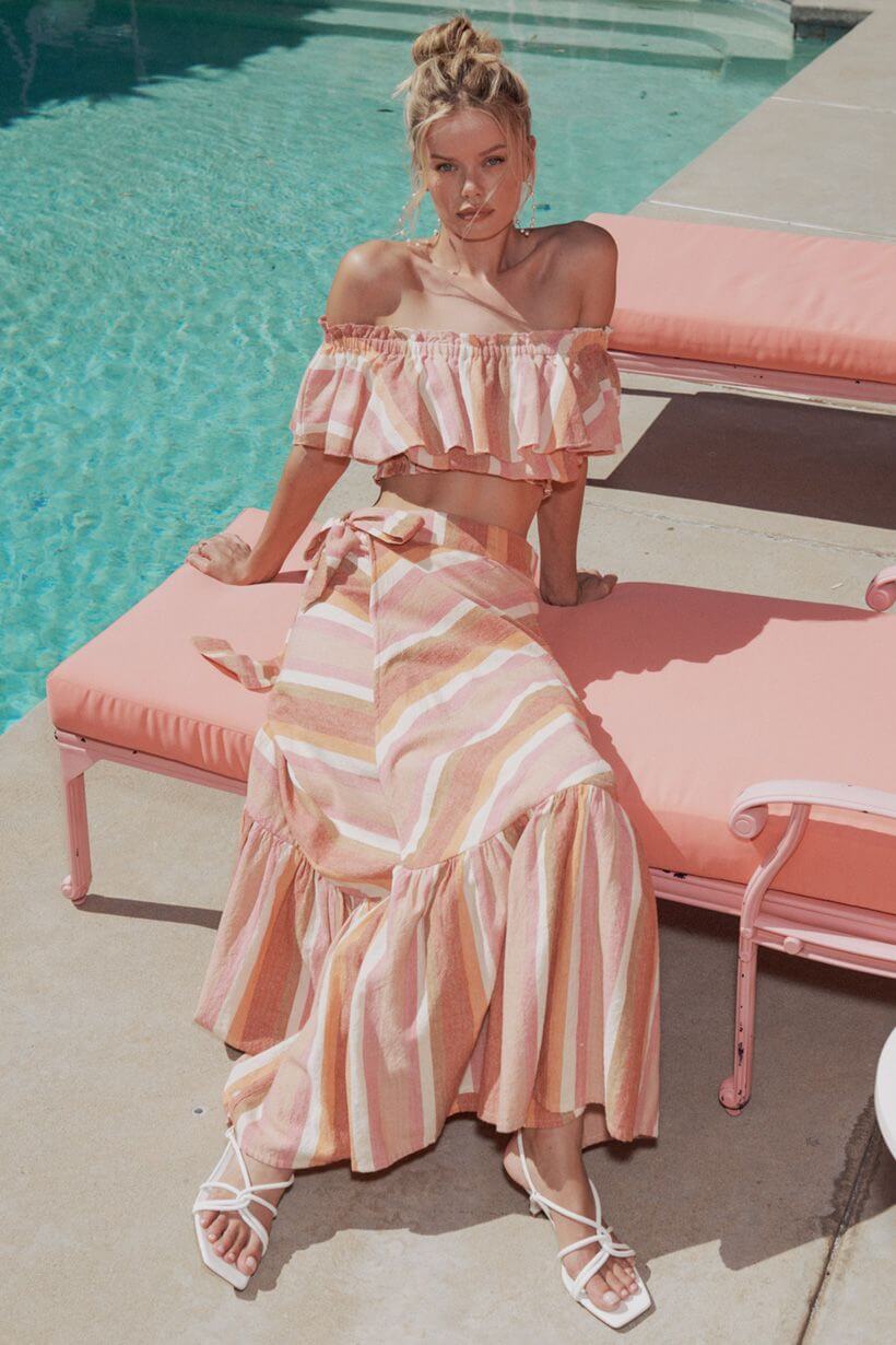 SPELL & THE GYPSY COLLECTIVE // Carnival Wrap Skirt // Sherbert Stripe // Medium
