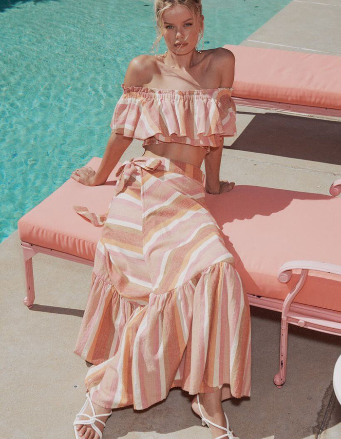 SPELL & THE GYPSY COLLECTIVE // Carnival Wrap Skirt // Sherbert Stripe // Medium