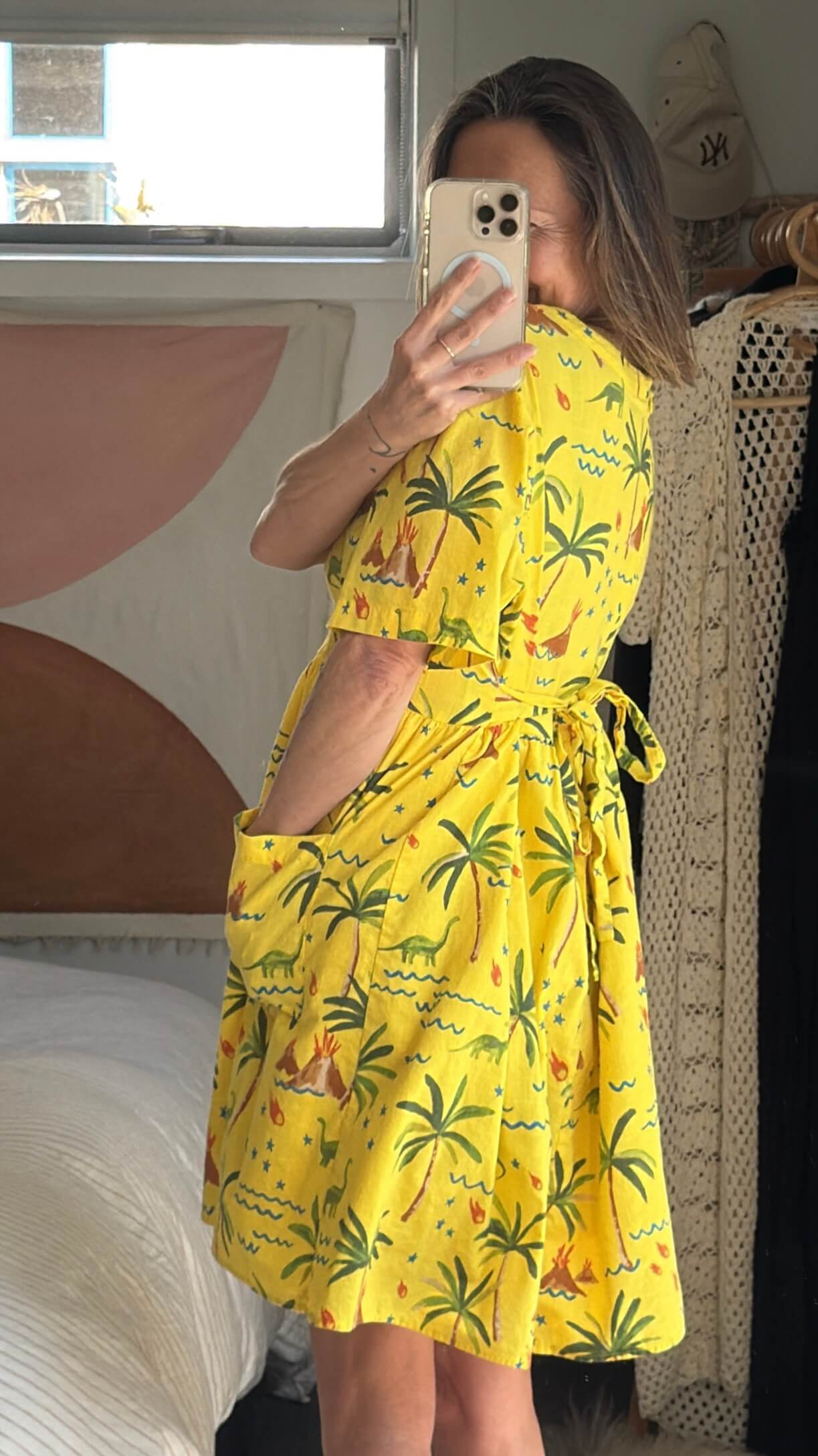 DANGERFIELD // Palm Desert Print Dress // Yellow // Size 14