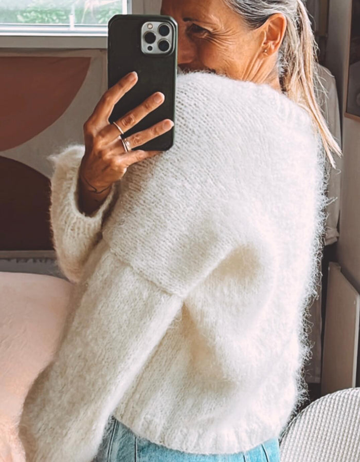 WORN + WILDER // The Cropped Cardi // Cream Mohair // Free Size