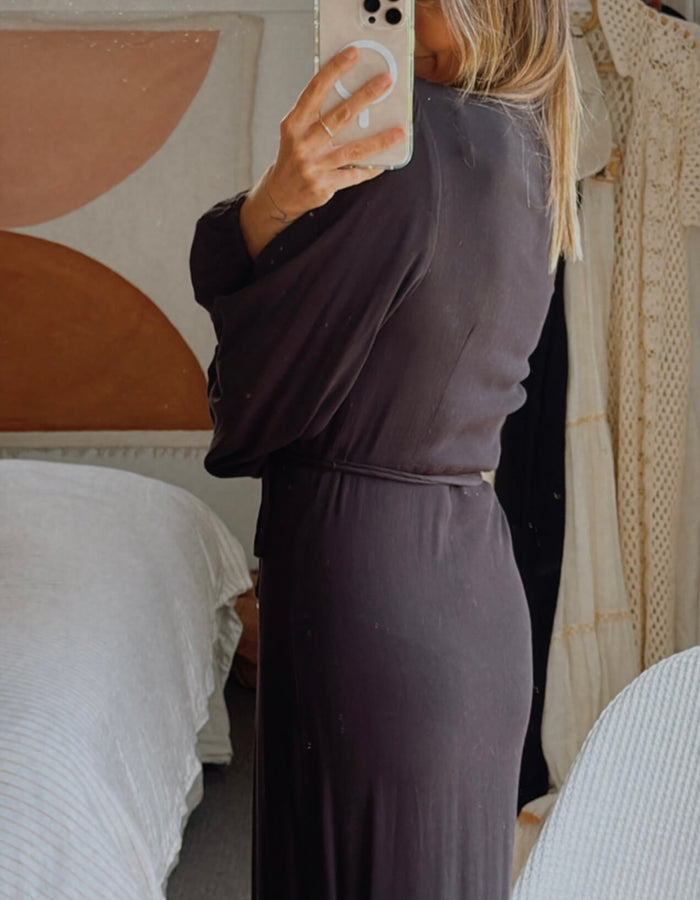 STELLA + GEMMA // Wrap Maxi Dress // Black // Size 10