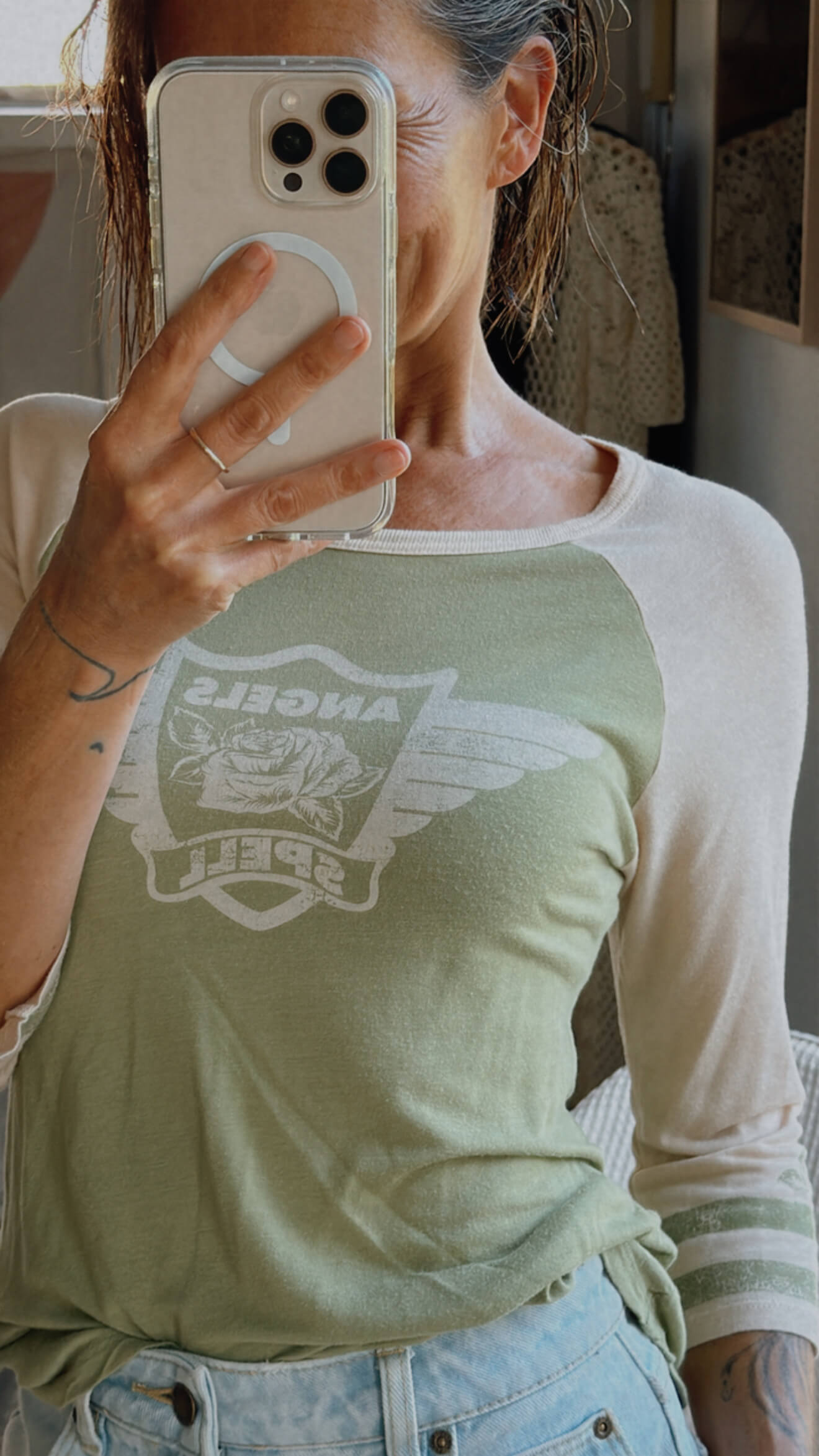 SPELL & THE GYPSY COLLECTIVE // Angels Raglan Tee // Small