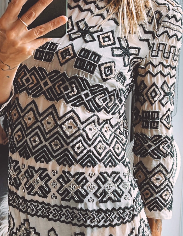 NEEDLE & THREAD // Beaded Mini Dress // Size 8