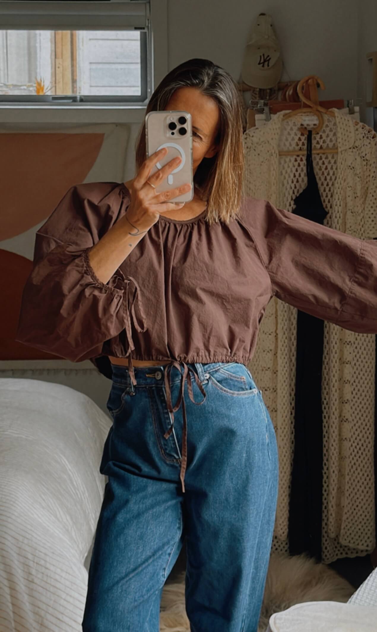 IDAĒ // Balloon Blouse // Chocolate // Size 8