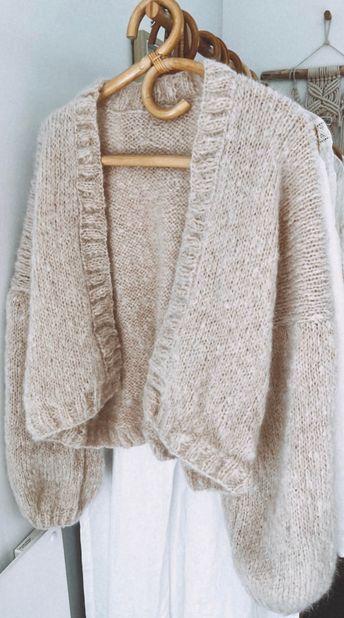 WORN + WILDER // The Cropped Cardi // Buff Mohair // Free Size