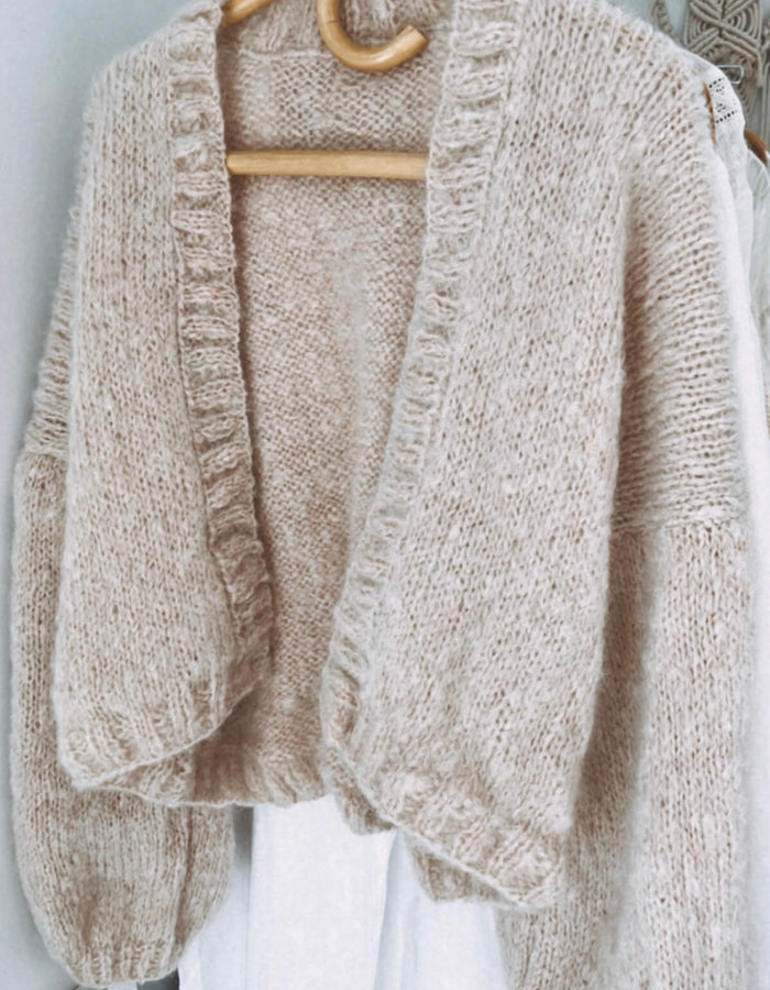 WORN + WILDER // The Cropped Cardi // Buff Mohair // Free Size