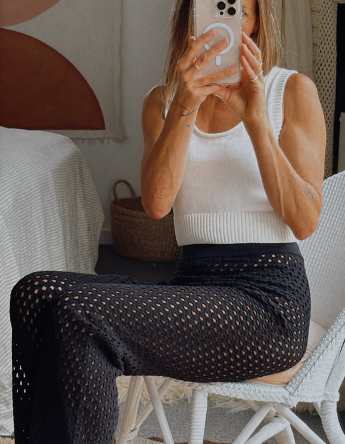 ROWIE THE LABEL // Chello Knit Pants // Noir // Size: XS