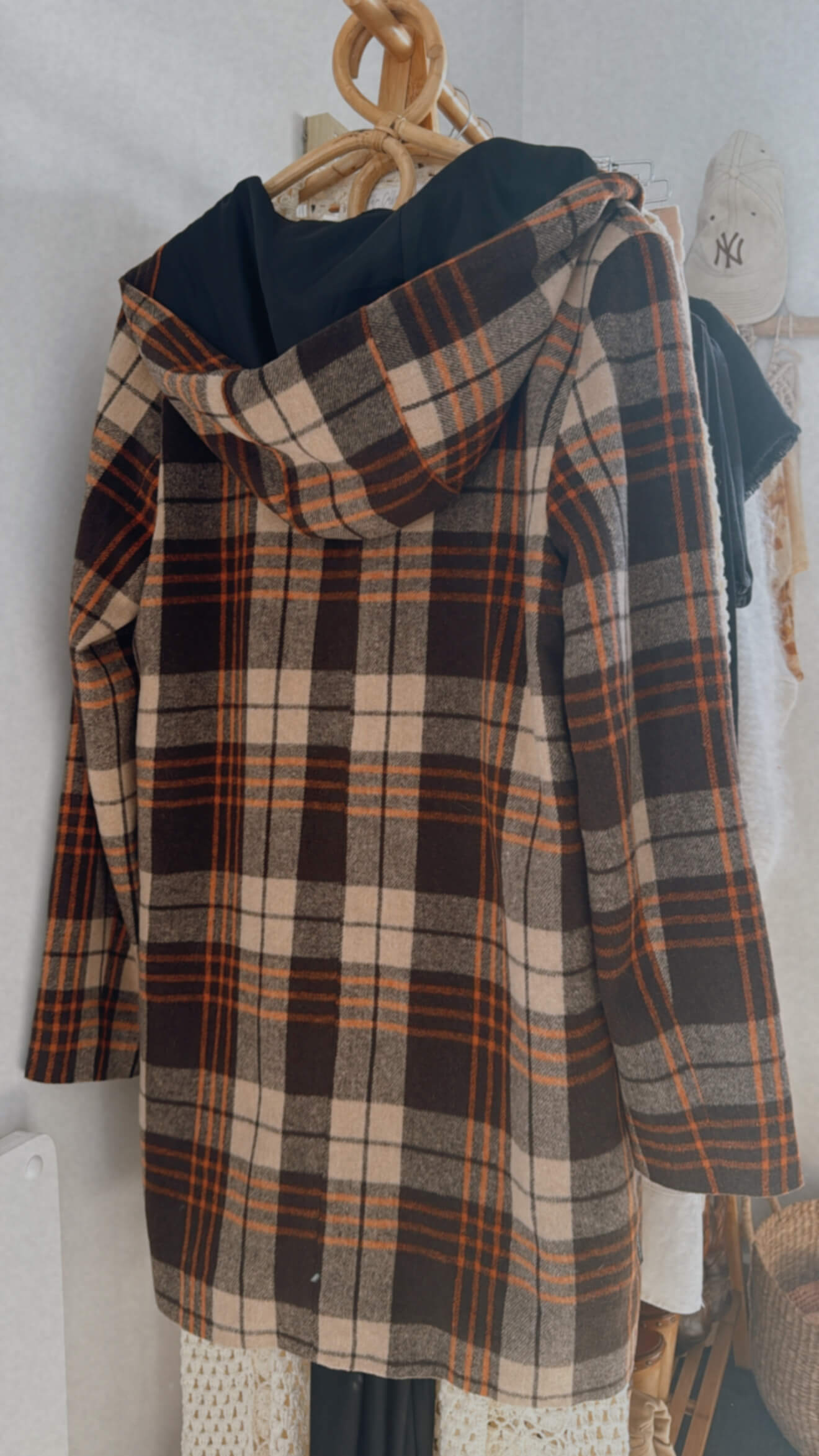 RPM // Checked Woollen Duffel Coat // Size 8
