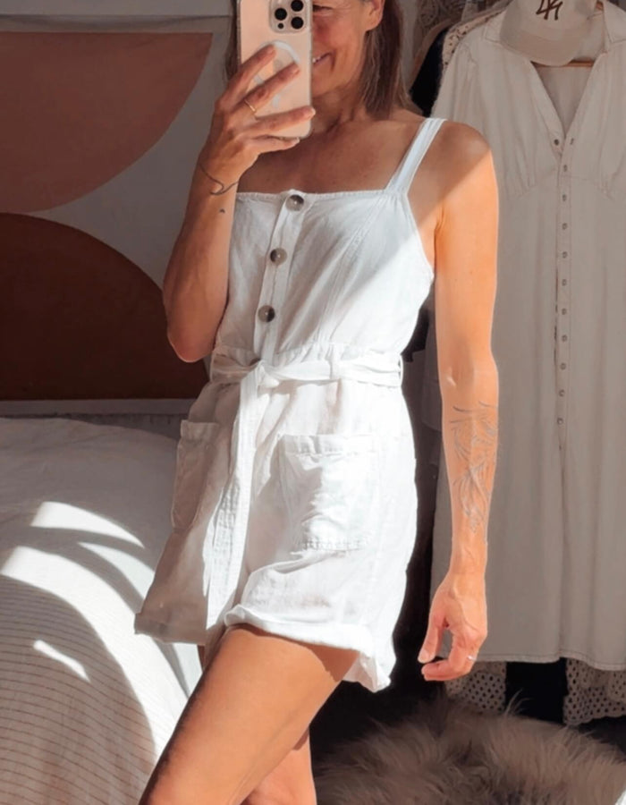 GLASSONS // White Romper // Size 8