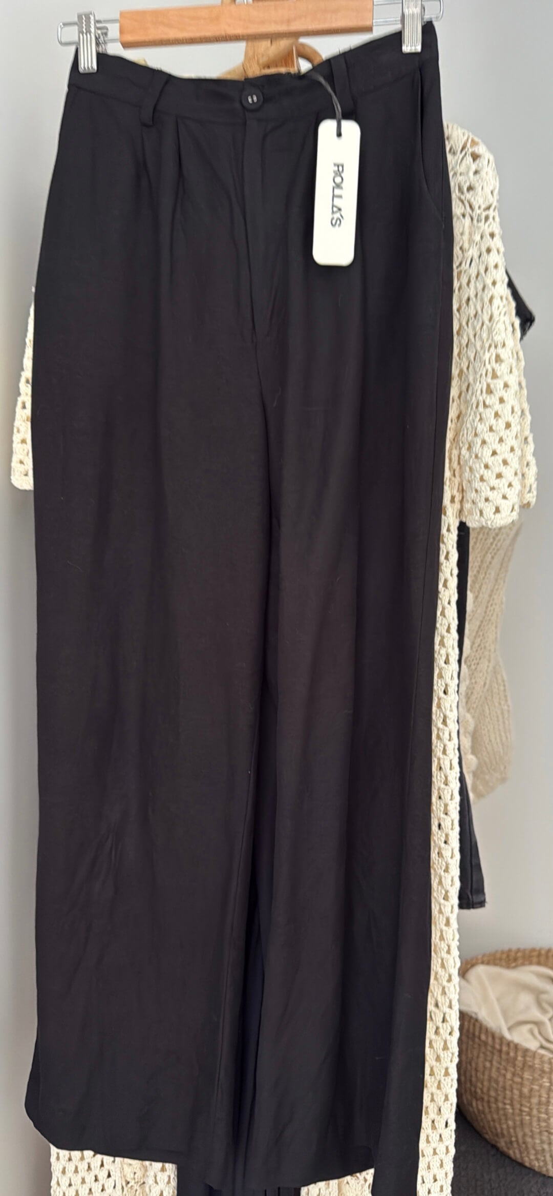 ROLLA'S // Chloe Pleat Linen Pants // Black // Size 8