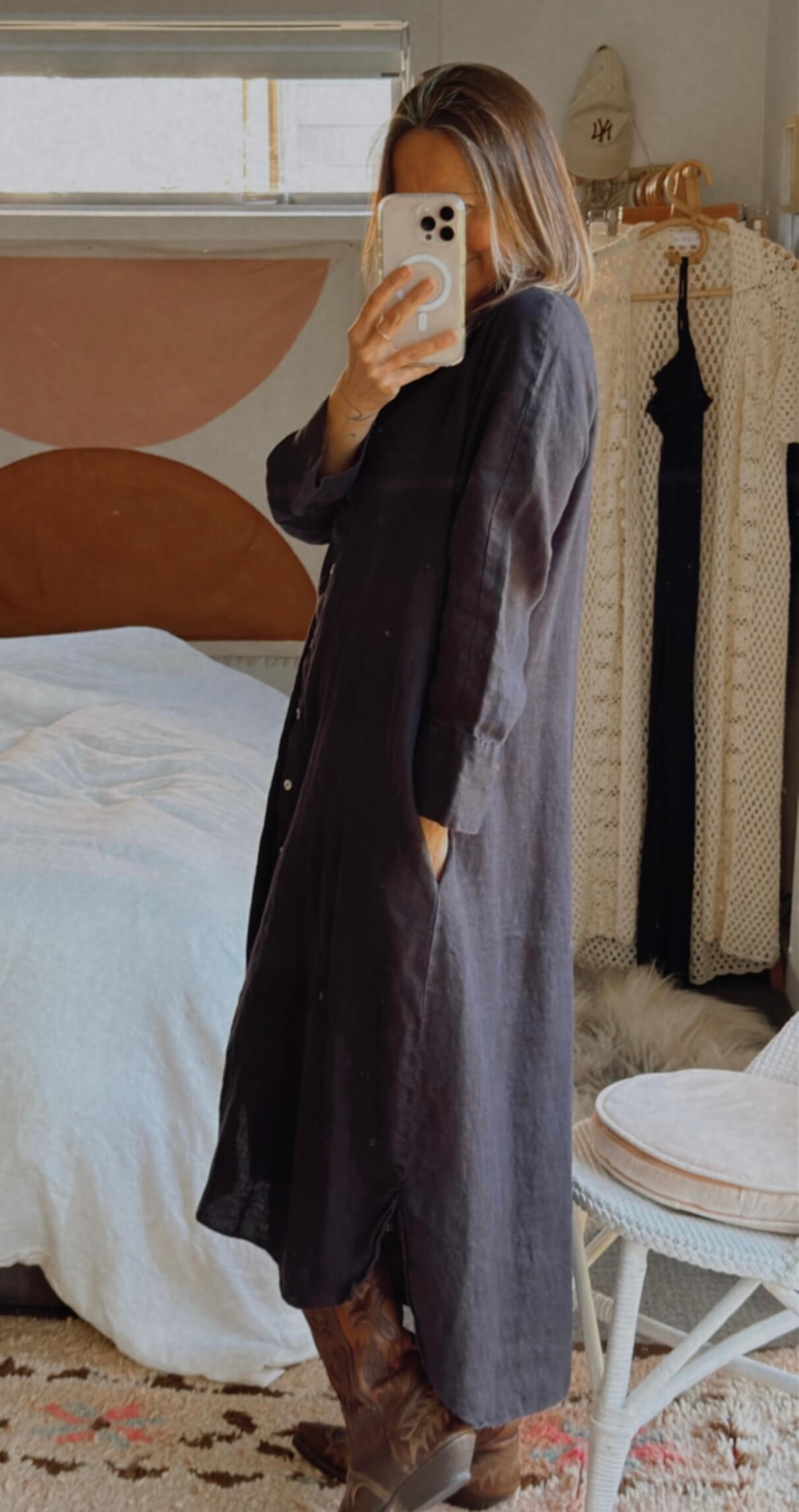 ZARA // Shirt Dress // Black // Medium