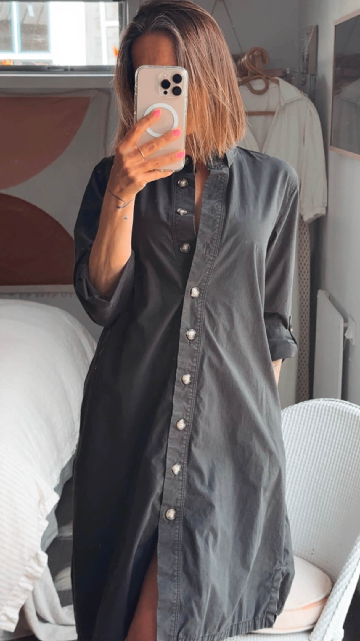 TRENERY // Shirt Dress // Black // Size 12