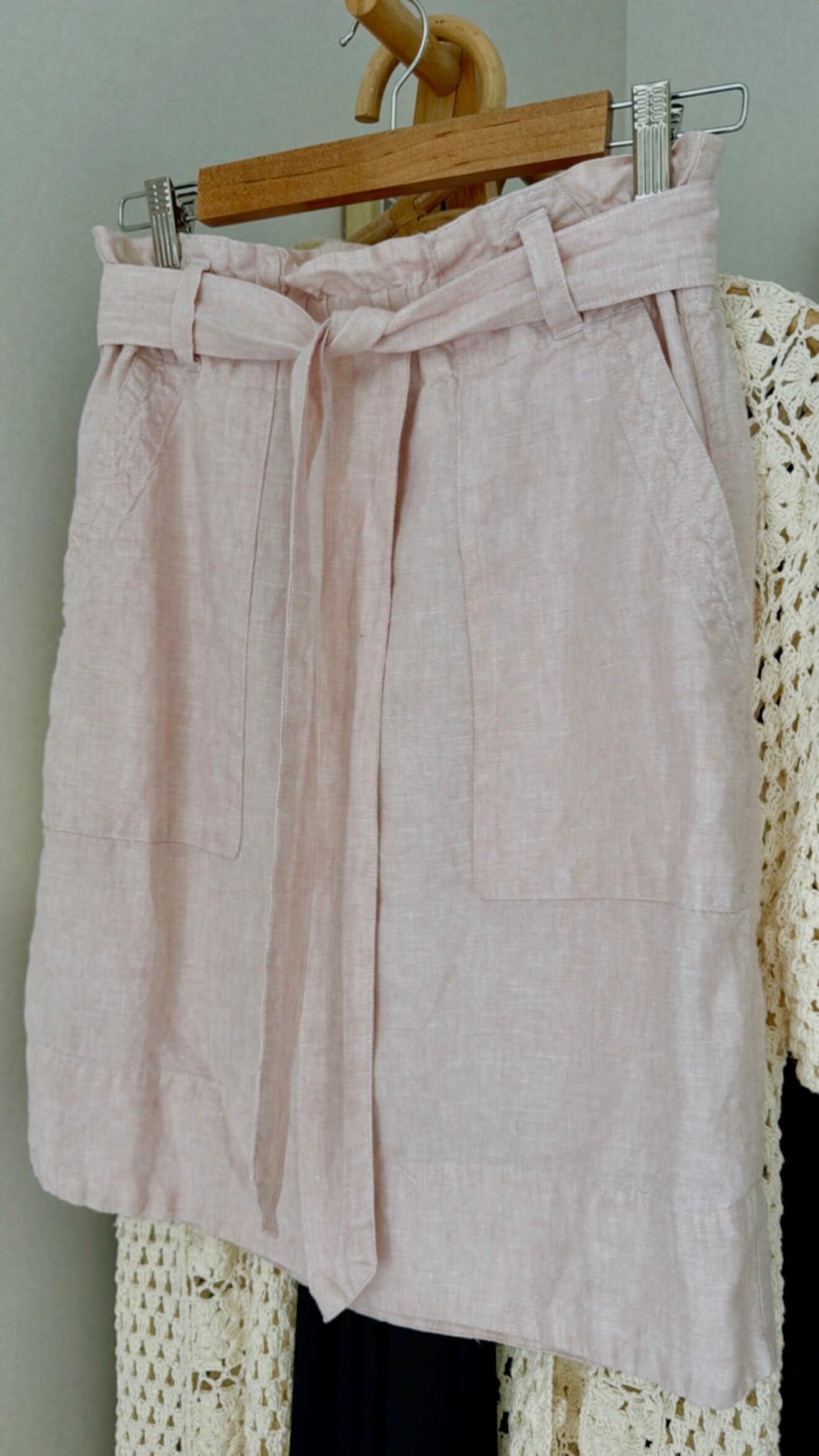 MAX // Linen Midi Skirt // Pale Pink // Size 8