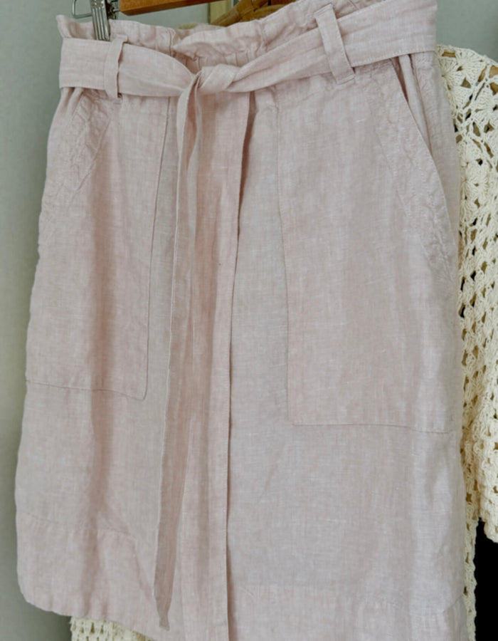 MAX // Linen Midi Skirt // Pale Pink // Size 8